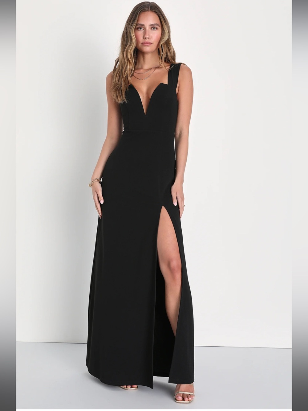 NWT- Daring Elegance Black Sleeveless Mermaid Maxi Dress